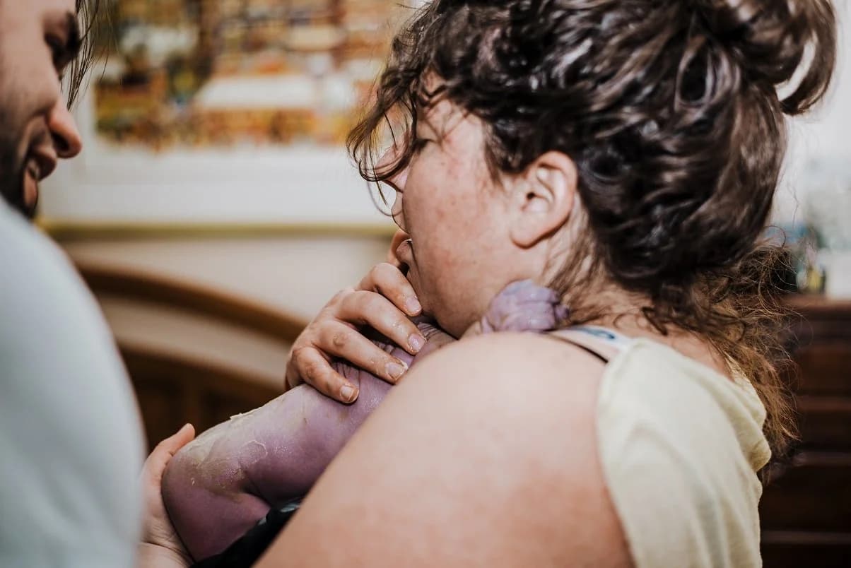 A moment of surrender between contractions