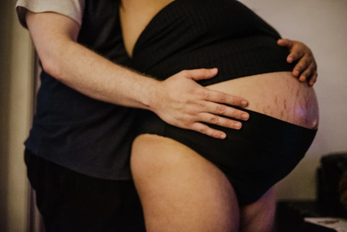 Partner close by, offering silent strength