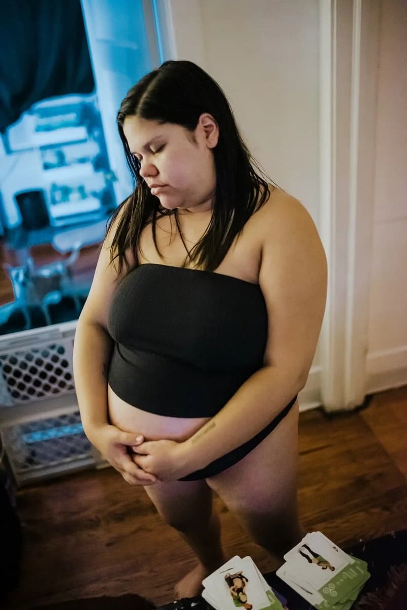 Leaning into the rhythm of each contraction